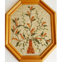 Wandversiering met halfedelstenen en/of edelstenen